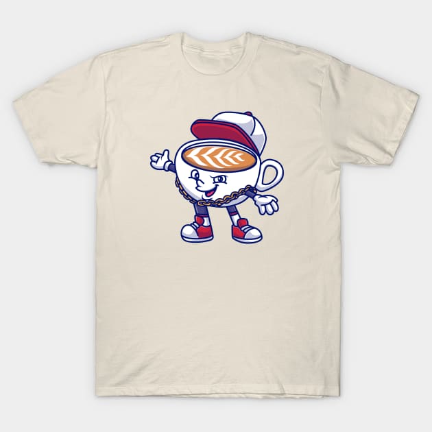 Cute Cool Cup Coffee Cartoon T-Shirt by Catalyst Labs
